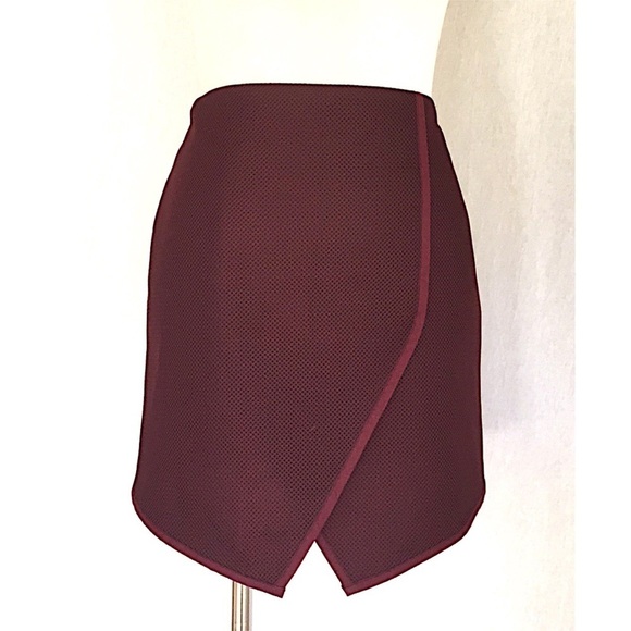 Topshop faux wrap envelope brown mini skirt - Picture 1 of 5